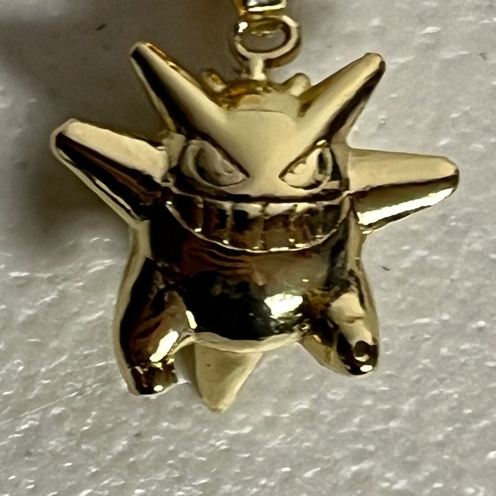 Gengar Pokemon Gold Tone Charm Pendant Necklace Adjustable Chain Anime